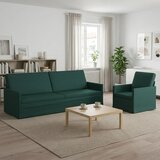  Set sofe 2 pcs Tamnozelena Tkanina - Tamnozelena 1-Sjedalo + 3-Sjedalo (210 cm) | shoptok.hr