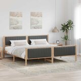  Okvir kreveta smeđe i tamnosivo 200 x 200 cm Masivna borovina | shoptok.hr