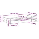 Krevet s ladicama s uzglavljem Umjetnički hrast 120 x 200 cm | Eponuda.com