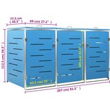  Spremište za tri kante za smeće 207 x 77,5 x 115 cm čelično | shoptok.hr