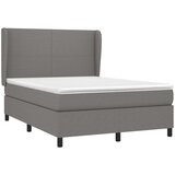  Box spring posteljni z vzmetnico temno siv 140x190 cm blago, (20899991) | Shoptok.si