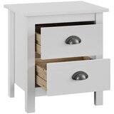  Nočna omarica Hill 2 kosa bela 46x35x49,5 cm borovina, (20624169) | Shoptok.si