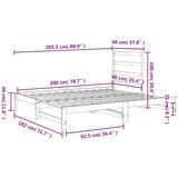 Izvlečna dnevna postelja siva 2x(90x200) cm trdna borovina, (20727138) | Shoptok.si