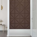  Zidne ploče od umjetne kože 12 kom smeđe 30 x 30 cm 0 54 m² | shoptok.hr