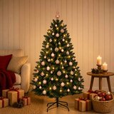  Umjetno božićno drvce tamnozeleno s kuglicama 150 cm | shoptok.hr