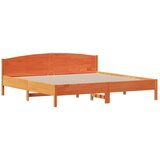  Knjižna postelja brez vzmetnice vošč. rjava 200x200 cm borovina, (21610119) | Shoptok.si