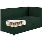 Ghado Tamno zeleni kutni dječji krevet s prostorom za odlaganje s madracem 90x200 cm Flexi - | shoptok.hr