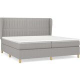  Krevet s oprugama i madracem svjetlosivi 200 x 200cm od tkanine | shoptok.hr