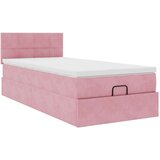  Okvir kreveta s madraca ružičasti 100x200cm baršunasti | shoptok.hr