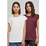 Urban Classics Women's T-shirt- 2 packs white/cherry | Shoptok.si