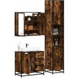 Maison Chic Kopalniški sestavi - Kopalniška garnitura 3-delna dimljeni hrast inženirski les, (21788136) | Shoptok.si