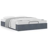 vidaXL Otomanski posteljni okvir brez vzmetnice Temno siva 140x190 cm Cene