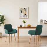  Trpezarijske stolice 2 pcs Tkanina Tamnozelena | shoptok.hr