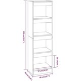 vidaXL Ormarić za knjige / pregrada boja hrasta sonome 40x30x135 cm | shoptok.hr