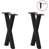  Noge za klub stolić u obliku slova X, 2 kom, crne, 38 x (42-43) cm, čelik | shoptok.hr