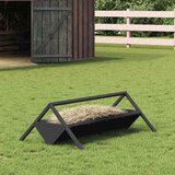 vidaXL Hranilnica za živino Črna 111 x 76 x 38 cm Hladno valjana jeklo | Shoptok.si