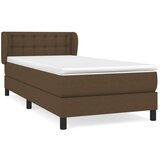 Box spring postelja z vzmetnico temno rjava 80x200 cm blago, (20790301) | Shoptok.si