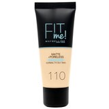 Maybelline Fit Me! Matte + Poreless tekoč puder za poenotenje kože z mat učinkom 30 ml odtenek 110 Porcelain | Shoptok.si
