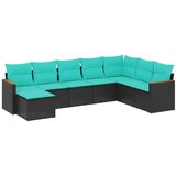 vidaXL 8-delni vrtni komplet sedežnih garnitur z blazinami črne barve poli ratan, (5000293712) | Shoptok.si