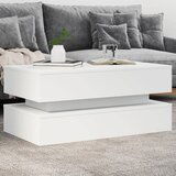 The Living Store Klubska mizica z LED lučkami bela 90x50x40 cm - Klubska Mizica, (21657617) | Shoptok.si
