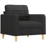  Fotelja s tabureom crna 60 cm od tkanine | shoptok.hr