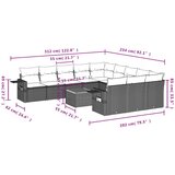 vidaXL 12-dijelni set vrtnih sofa od poliratana s jastucima bež | shoptok.hr