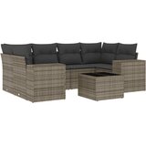 Maison Chic Seti vrtnega pohištva - Vrtna garnitura - Vrtni pohištvo set 7-delna z blazinami siv poli ratan, (21802055) | Shoptok.si