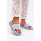 Boto Ladies Platform Sandals Made Of Eco Suede Light Blue Jorina | shoptok.hr