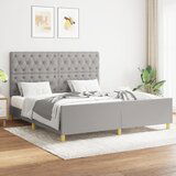 Maison Chic Posteljni okvir - Dvoposteljna postelja - Zakonska postelja brez vzmetnice svetlo siv 160x200 cm blago-J4112, (21765385) | Shoptok.si