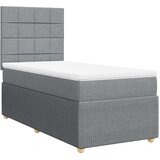  Okvir kreveta s oprugama i madrac svjetlosivi 90x200cm tkanina | shoptok.hr