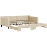  Dnevni krevet na razvlačenje krem 90 x 200 cm od tkanine | shoptok.hr