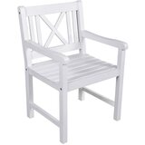 Garden Pleasure Beli leseni vrtni stol Malmö - | Shoptok.si