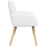  Dvosjed s nogama od punog drva 2-sjedalo Bijela Lanena tkanina | shoptok.hr