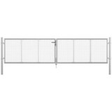  Vrtna vrata od pocinčanog čelika 400 x 75 cm srebrne boje | shoptok.hr