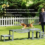  Set za agility za pse 3-dijelni set opreme za agility s mostom stepenicama platformom jelovim drvom 117 x 50 x 56 cm siva | shoptok.hr