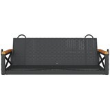  Klupa za ljuljanje crna 109 x 62 x 40 cm od poliratana | shoptok.hr