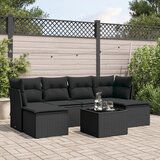 vidaXL 7-dijelni set vrtnih sofa od poliratana s jastucima crni Cijene