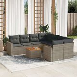 vidaXL 9-dijelni set vrtnih sofa od poliratana s jastucima sivi | shoptok.hr