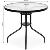  Okrugli vrtni stol od kaljenog stakla 80 cm s rupom za suncobran, MultiGarden | shoptok.hr