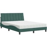 vidaXL Postelja z vzmetnico temno zelena 140x190 cm žamet Cene