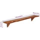 vidaXL Stenske police 2 kosa 110x20x18 cm trden akacijev les | Shoptok.si