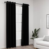  Zavjese za zamračivanje s prstenima 2 kom crne 140 x 245 cm | shoptok.hr