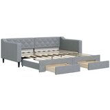  Dnevni krevet na razvlačenje svjetlosivi 90 x 190 cm od tkanine | shoptok.hr