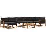  Set vanjskih sofa 8 pcs Prirodna i crna Čvrsto drvo akacije | shoptok.hr