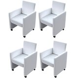  Jedilni stoli 4 kosi belo umetno usnje | Shoptok.si