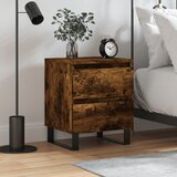 vidaXL Nočna omarica dimljen hrast 40x35x50 cm inženirski les | Shoptok.si