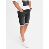 Ombre Men's denim shorts with rolled up leg - black | shoptok.hr