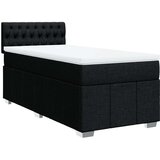 vidaXL Box spring postelja z vzmetnico črna 80x200 cm blago | Shoptok.si