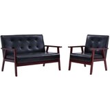 vidaXL 2-dijelni set sofa od umjetne kože crni | shoptok.hr
