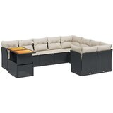 vidaXL 10-dijelni set vrtnih sofa s jastucima crni od poliratana | shoptok.hr